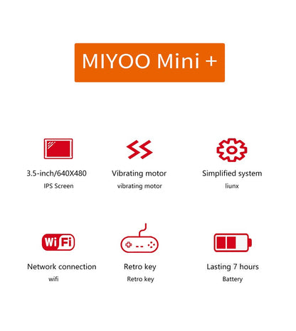 MIYOO Mini Plus Portable Retro Handheld Game Console 3.5"IPS HD Screen Mini+ Players Children's Gift Classic Gaming Emulator