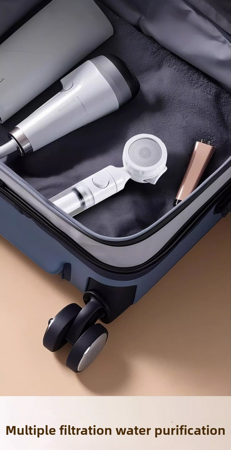 Pressurized Filter Shower Head Water Purifying and Antibacterial Nozzle Portable Shower Head for Traveling Business Trips Hotel
