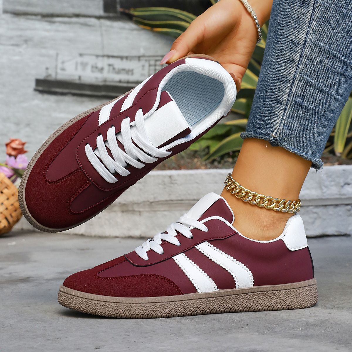Spring Autumn Platform Sneakers Women Fashion Mixed Colors Lace-Up Sport Shoes Woman Comfortable Non Slip Flat Trainers Female