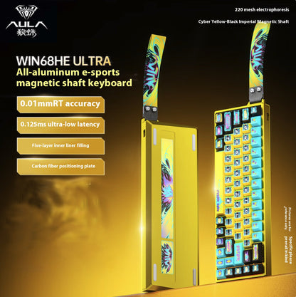 Teclados Win60 Win68 Aula com Teclas Magnéticas 8K, Teclado Mecânico para Jogos, Teclado com Fio para Esports com Luz RGB e Hot-Swap para PC Gamer (Presente)