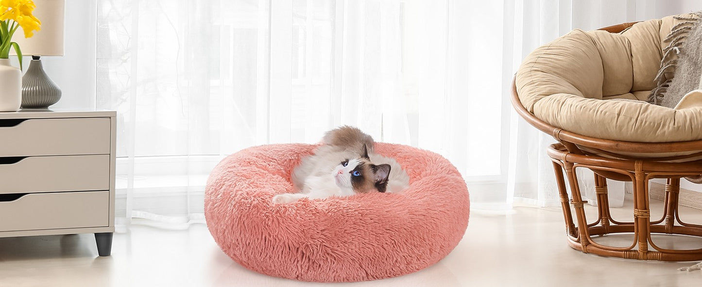 Cama para Pets Super Macia Pelúcia Grande Adequada para Cães de Porte Médio Lavável na Máquina Cama Redonda para Cães Ninho Confortável para Dormir