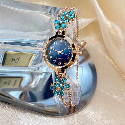 Live burst new diamond set flowers color diamond simple fashion pull bracelet watch women's watch