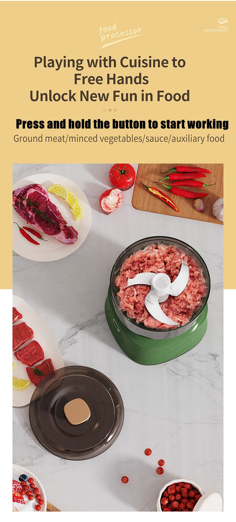 350ml Mini Processador Elétrico Sem Fio de Alho, Dupla Função, Para Purê de Alho, Recarregável Via USB, Triturador de Alimentos Para Cozinha, Moedor de Carne e Vegetais