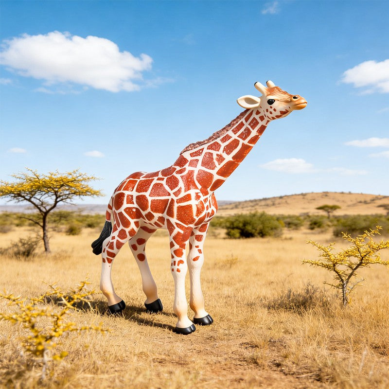 Oenux Zoo África Animais Selvagens Girafa Simulação Modelo Bonecos de Ação PVC Brinquedo Educacional Fofo para Crianças
