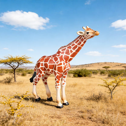 Oenux Zoo África Animais Selvagens Girafa Simulação Modelo Bonecos de Ação PVC Brinquedo Educacional Fofo para Crianças