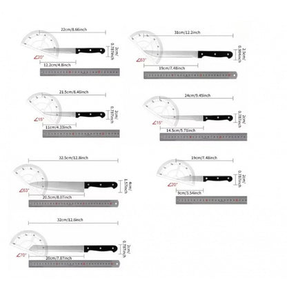 Conjunto de Facas de Cozinha 15 Peças com Bloco de Madeira, Conjunto de Facas de Bife de Aço Inoxidável e Tesoura, Conjunto de Facas Profissional