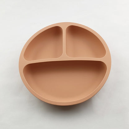 Baby Safe Silicone Dining Plate Suction Cartoon Children Dishes Feeding Toddler Training Tableware Retro Kids Smile Face Bowl