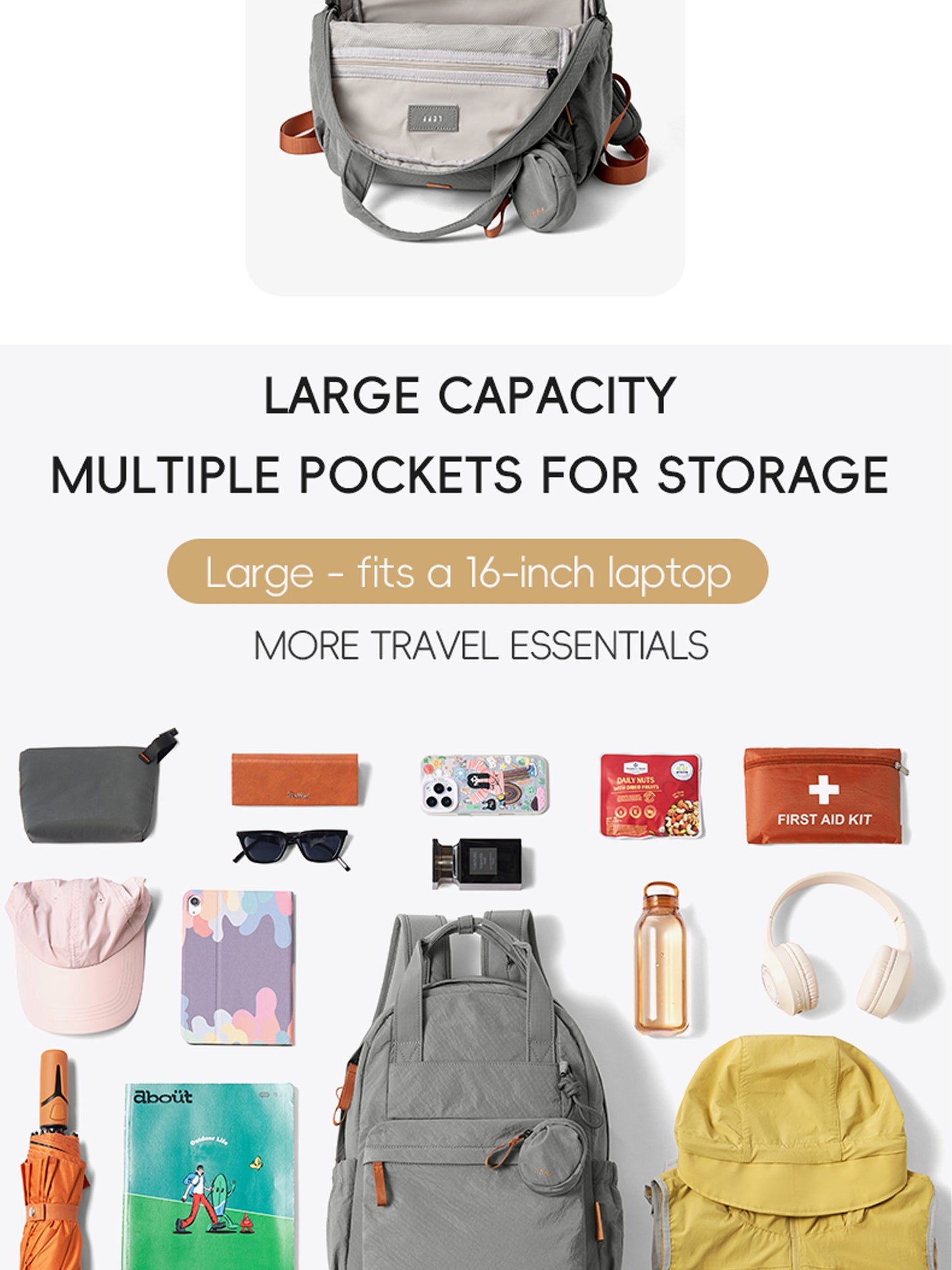 LEFF Women Backpack 15.6 Inch Large Capacity Laptop Backpacks Waterproof Outdoor Commuting Backpack Lightweight Travel Backpacks