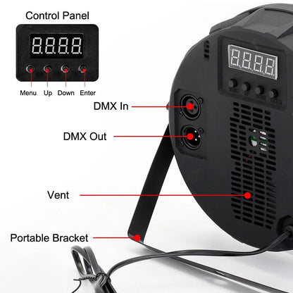 3w*60 led rgb 3 in 1 par light dmx 512 sound control dj party lights wedding disco lights ballroom club projection stage lamp