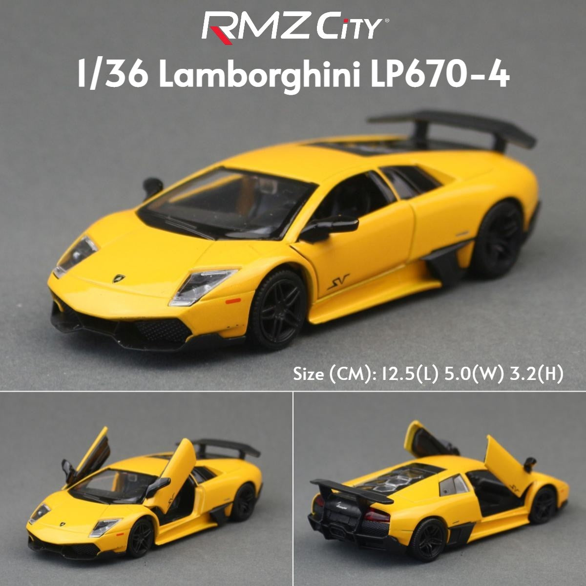 1/36 Lamborghini Super Sport Miniatura de Carro de Brinquedo para Crianças RMZ CiTY Diecast Metal Carrinho de Fricção para Coleção Presente Meninos