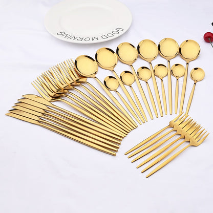 6Set/30Pcs Pink Silver Dinnerware Set Stainless Steel Knife Ckae Fork Spoon Cutlery Set Tableware Silverware Set Dropshipping