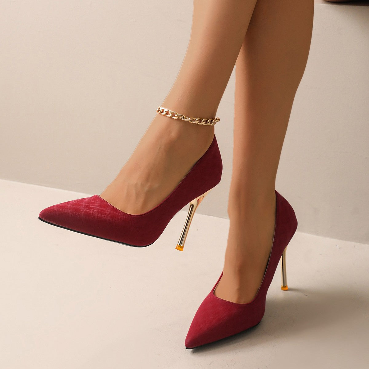 Women 10Cm Pointed Toe High Heels White Red Lady Wedding Bridal pumps Sexy fashion girl Prom Shoes Classic Black Office Shoes