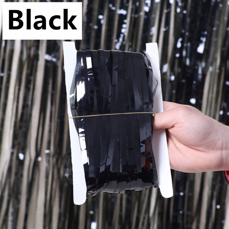 New 4/2/1Pack Party Backdrop Metallic Foil Fringe Tinsel Curtain Adult Kids Birthday Party Wedding Decoration Baby Shower Favor