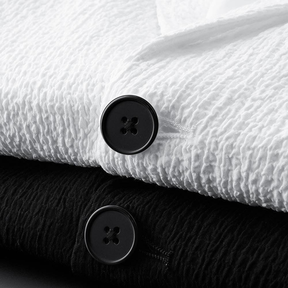 Men Two piece Suit Striped Pleated Men Pants Set Pleated Drawstring Loose Lapel Pockets Thin Formal Business Men Set