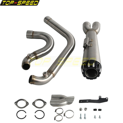 For Harley Dyna Wide Glide EFI FXDWGI FXDWG Motorcycle 2-in-1 Full Complete Exhaust System Stainless Steel Exhaust Muffler Pipe