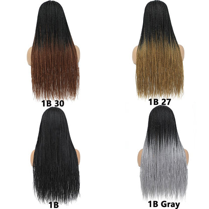 Novo estilo Ombre Box Braided Wigs para mulheres, peruca trançada, peruca com couro cabeludo falso, atacado de perucas Perruque Longue Synthétique Braiding Hair Wig