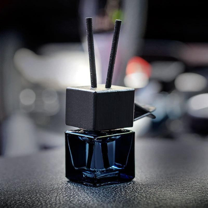 Pingente de Carro Garrafa Quadrada de Vidro, Aromatizador de Ar Difusor Vazio, Enfeite de Aromaterapia para Decoração Automotiva