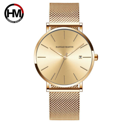 Classic Bauhaus Design Men Watch Dark Blue  Japan Quartz Waterproof Stainless Steel Fashion Business Calendar Ultra Thin Watches