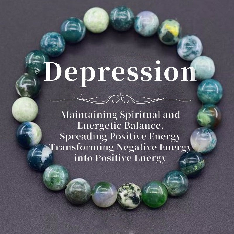 Pulseira de Contas de Pedra Natural Simbólica Feminina Masculina Alívio da Ansiedade Proteção Dinheiro Espiritual Joia do Amor-Próprio