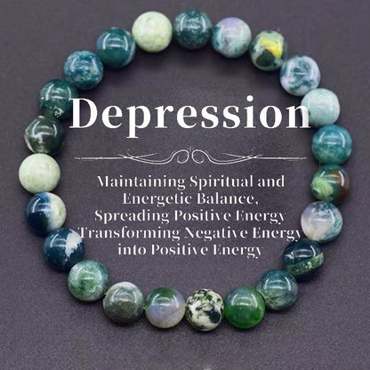 Pulseira de Contas de Pedra Natural Simbólica Feminina Masculina Alívio da Ansiedade Proteção Dinheiro Espiritual Joia do Amor-Próprio