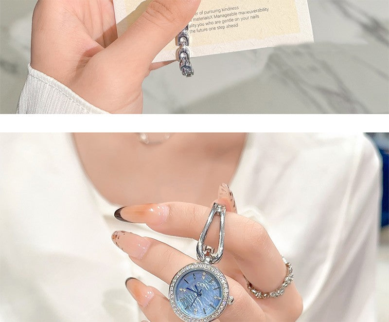 GEDI Women's Watch Silver Fashion Waterproof Ladies Watches Elegant Diamond Quartz Wristwatch Woman Gift for Girlfriend