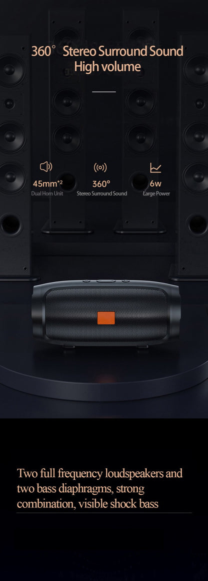 Caixa de som Bluetooth JBJ007, subwoofer, alto-falante estéreo portátil pequeno para ambientes externos, alto-falante sem fio Bluetooth inteligente para casa