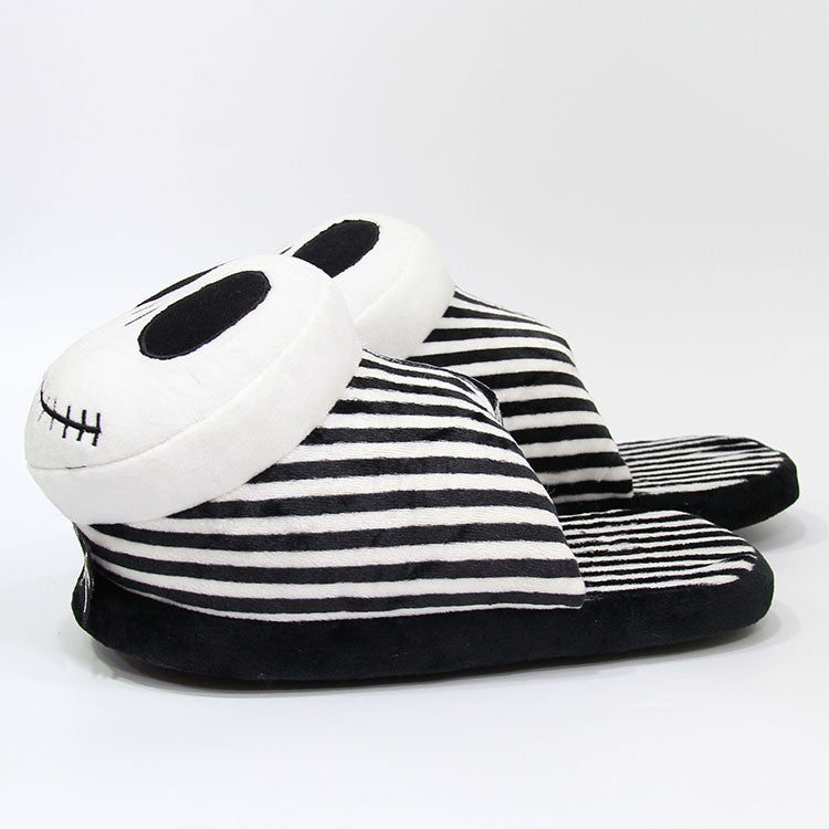 28cm Disney Filme O Estranho Mundo de Jack Skellington Pelúcia Chinelos de Quarto Masculino Feminino Inverno Presentes