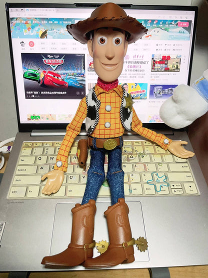 Bonecos de Ação Woody Disney Pixar Toy Story 40cm com Som de Filme em Inglês, Boneco de Personagem, Vaqueiro de Pano, Presente de Aniversário para Crianças