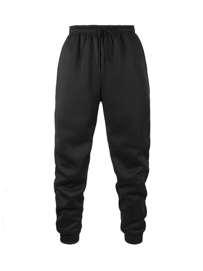 Men's Casual Pants Autumn Winter Fleece Sweatpants Men Running Jogger Sports Gym Trousers Fashion Solid Color Workout Long Pants