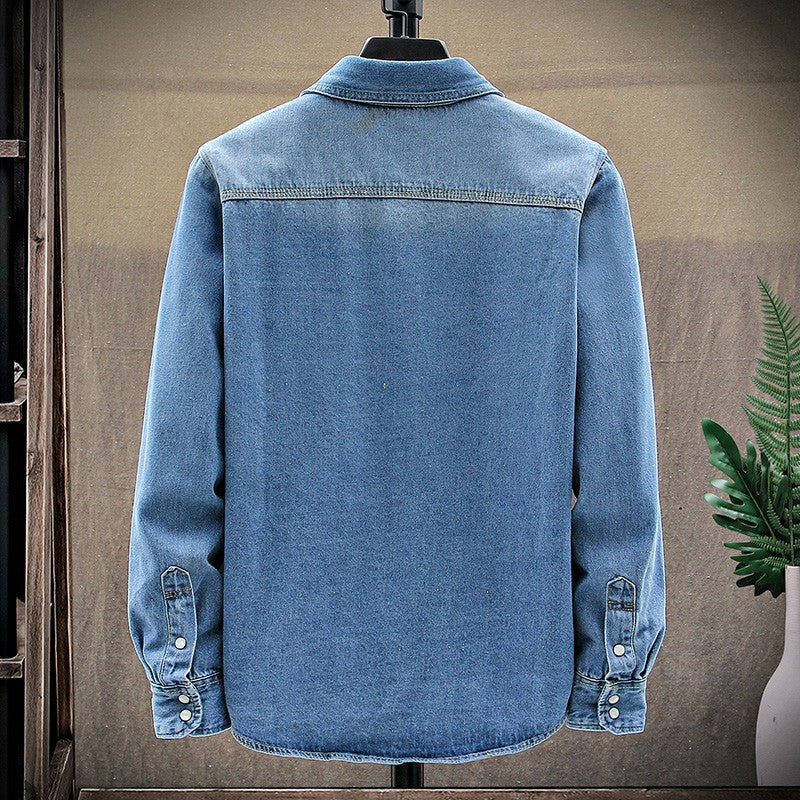 2025 Autumn New style high quality Denim shirts Men's fashion Casual Long Sleeve