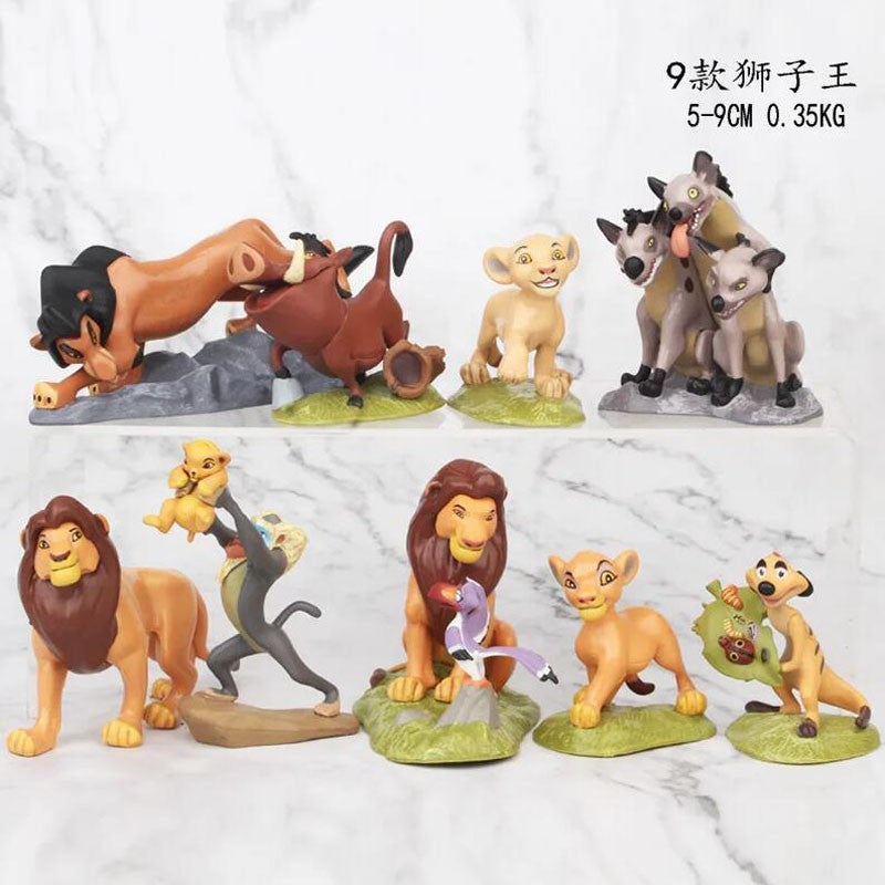 9pcs/set Cartoon Anime Lion King Animal Timon Loin Simba Pig Pumbaa Action Figure Toys