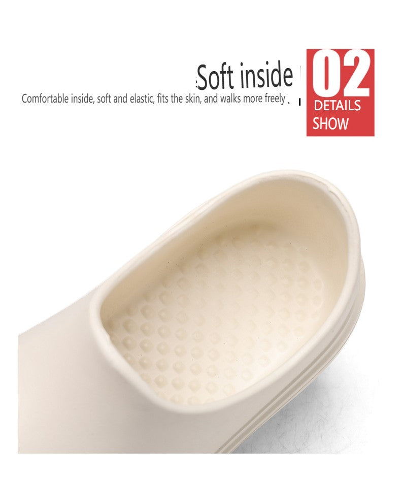 EVA new slip-on chef shoes men and women general casual big head shoes lightweight thick soles all wear rain shoes