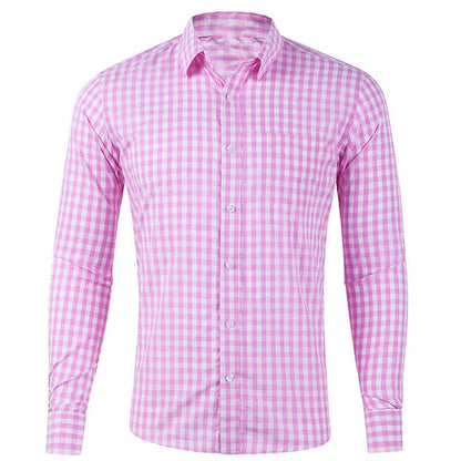 Men's shirt button-up shirt red blue long sleeve plaid/check lapel street resort printed clothing fashion casual Hawaii 5XL