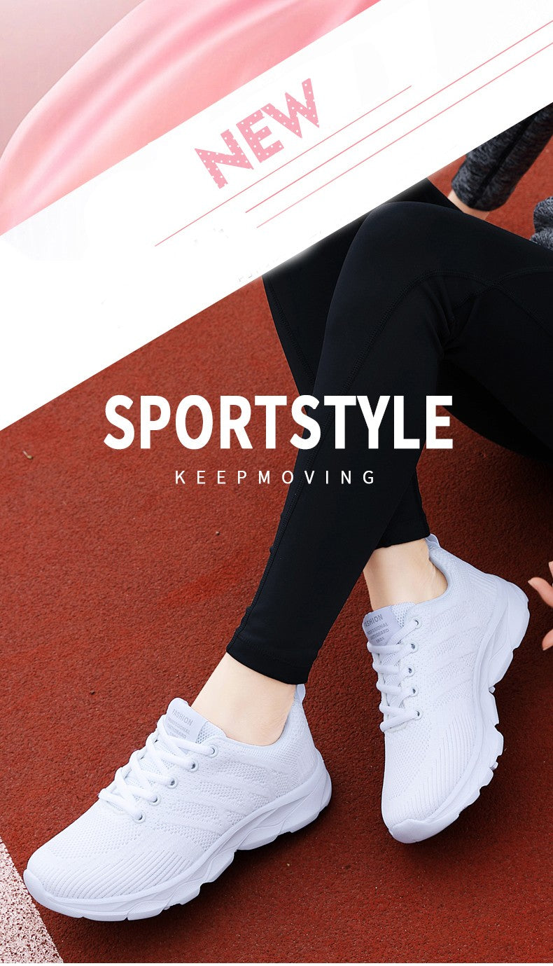 Novos Tênis Femininos Casuais Sapatos da Moda Respiráveis para Caminhada em Malha Sapatos Baixos Femininos 2024 Tenis Feminino Branco Sapatos esportivos femininos