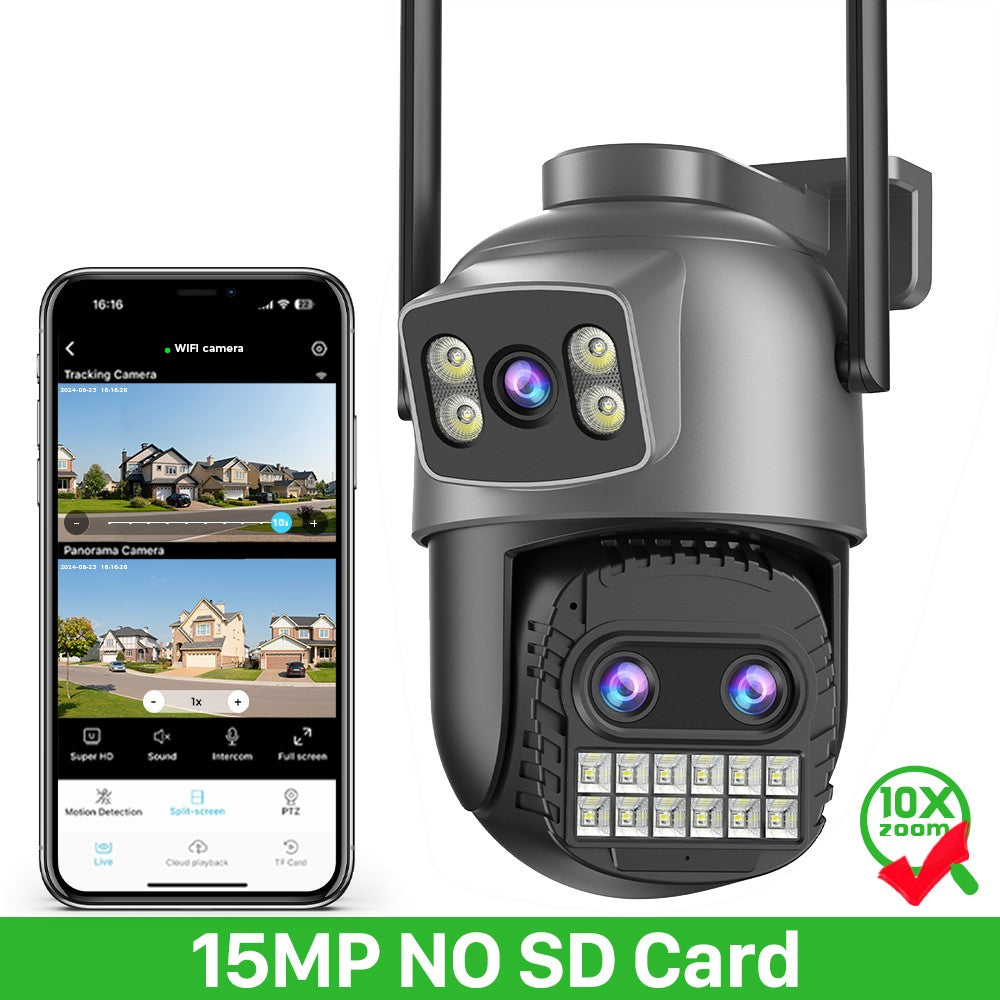 15MP 8K PTZ Wifi Camera 10X Zoom Outdoor Surveillance Camera 35M Long Distance Night Vision CCTV IP Security Camera Human Detect