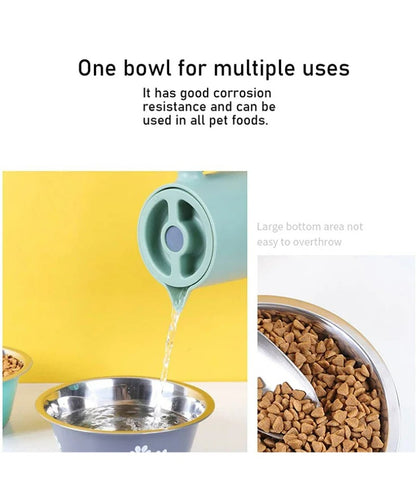 Tigelas Fofas para Cães Médios e Grandes Tigelas de Alimentação Tigelas de Água Aço Inoxidável Tigela Pequena para Ração de Cães Comedouros Elevados para Animais de Estimação