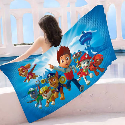 TV Paw Anime P-Patrols Anime Beach Swimming Towel Soft Absorbent Washcloth Children's Gifts For Kids Travel Camping Gym
