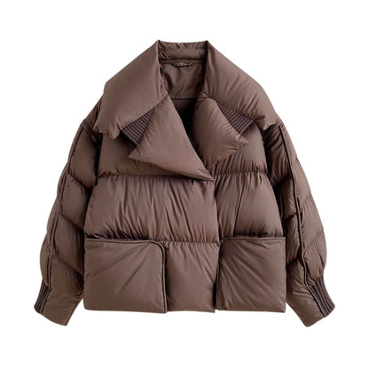 Lagabogy 2025 Winter Puffer Jacket Women Short 90% White Duck Down Coat Female Streetwear Warm Parkas Removable Sleeves Outwear