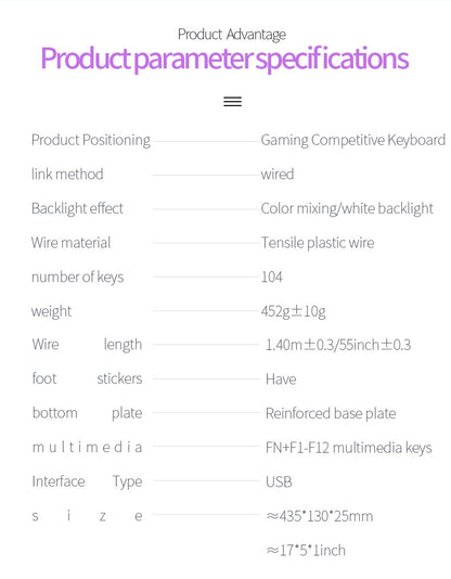 Teclado USB com Fio para Escritório, Digitação Silenciosa, Design Ergonômico para Casa/Negócios/Computador de Mesa, Compatível com PC/Notebook