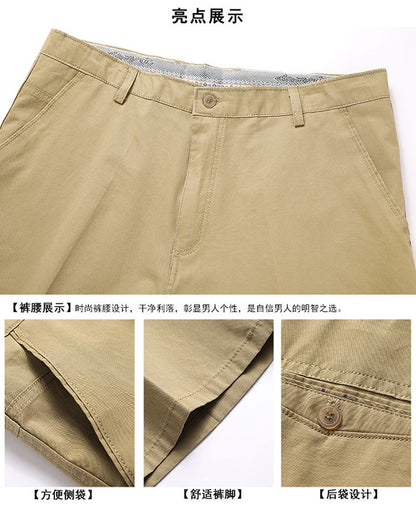 100% Cotton Shorts Men Knee Length Boardshorts Classic Brand Comfortable Clothing Beach Shorts Male Short Trousers