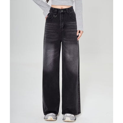 Summer Men Baggy Jeans Unisex Vintage American Style Straight Wide Leg Denim Pants Fashion Brand Hot Sale Casual Trousers