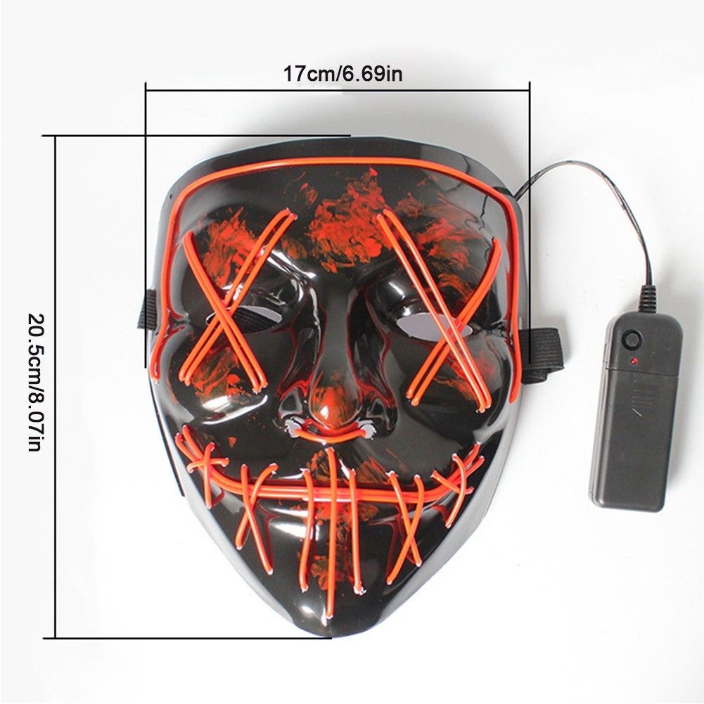 Wireless Scary Glowing Mask LED Luminous Purge Mask Halloween Horror Neon Light Up Cosplay Party Mask Fstival Costume Supplies