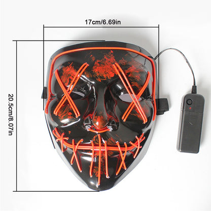 Wireless Scary Glowing Mask LED Luminous Purge Mask Halloween Horror Neon Light Up Cosplay Party Mask Fstival Costume Supplies