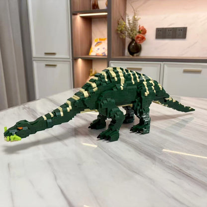KNEW BUILT Brinquedos de Blocos de Montar Micro Mini Estegossauro T-rex - Crie um Mundo de Dinossauros, Presente de Festival para Crianças, Brinquedo de Montagem DIY Quebra-cabeça
