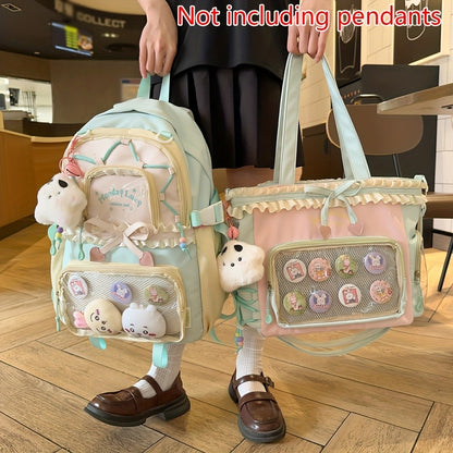 Women's Bag Set Two-Piece Pain Bag Back to School Season Back to School Season Backpack Lace Lightweight Cute Backpack