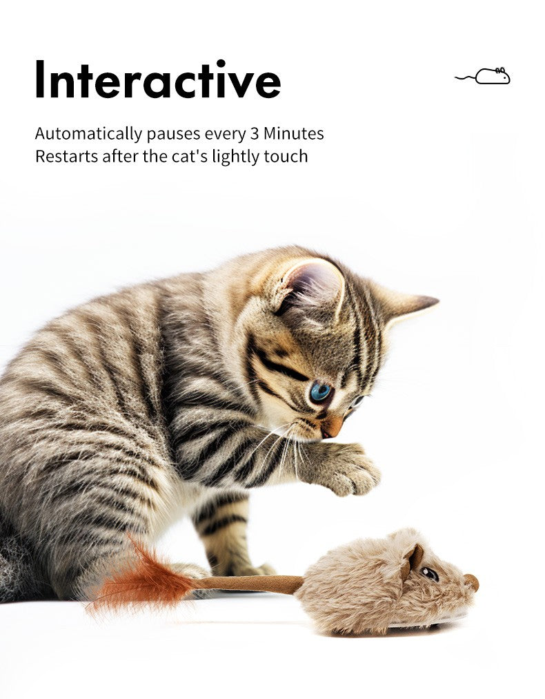 Rato de Brinquedo para Gatos Recarregável com Sensor de Movimento, Som de Rato, Brinquedos Interativos para Gatos, Brinquedo para Gatos com Som de Rato