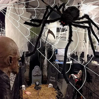 1/3pcs Giant Black Plush Spider Halloween Decorations Outdoor Scary Large Spiders Halloween Party Bar Haunted House Horror Props
