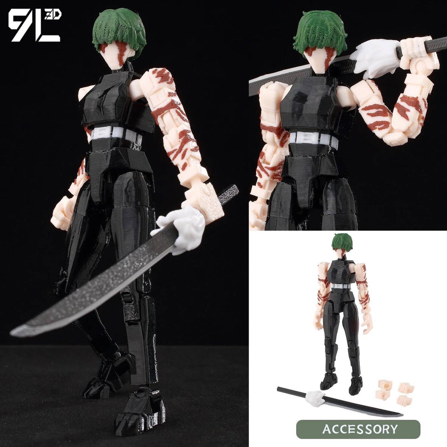 9L3D Anime Impresso Jujutsu Kaisen Sukuna Yuji Yuta Satoru Gojo Bonecos Sorte Dummy 13 Articulados para Modelagem Brinquedos Manequins