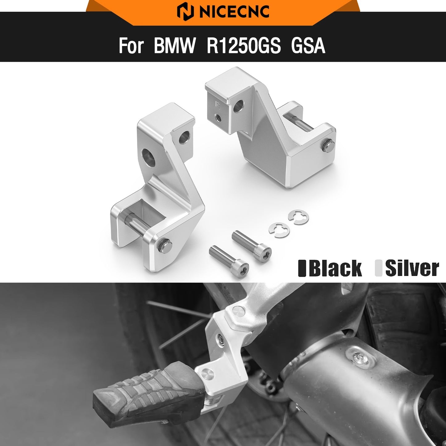 Para BMW R1250GS 2018-2023 R1250GS Adventure 2018-2024 Kit de Rebaixamento do Apoio de Pé do Passageiro R1250GS GSA R 1250GS R 1250 GS R1250GS ADV