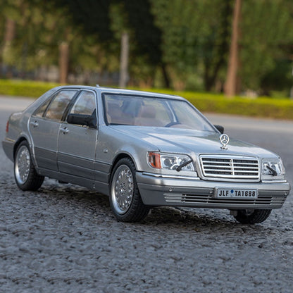 1:24 W140 300SL Toys Alloy Miniature Car Diecast Model Doors Opened Sound Light Pull Abck Rubber Tires Vehice Kid Christmas Gift